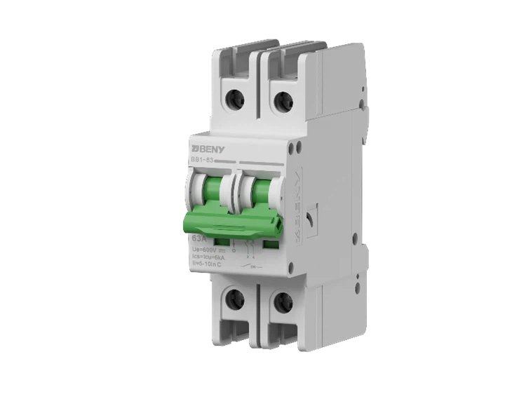 IP65 DC Miniature Circuit Breaker 600V 63A 2Pole DC MCB SAA/ TUV Certified BB1-63 suppliers